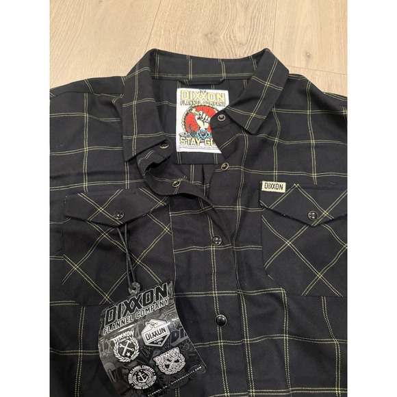 Dixxon Stay Gold Flannel Womens NWT Size XL Black Gold Snap Button - Picture 5 of 5